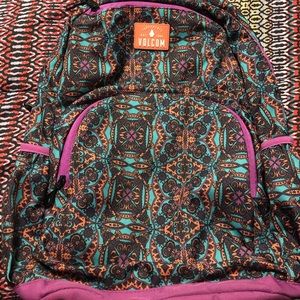Amazing college Volcom backpack pink floral